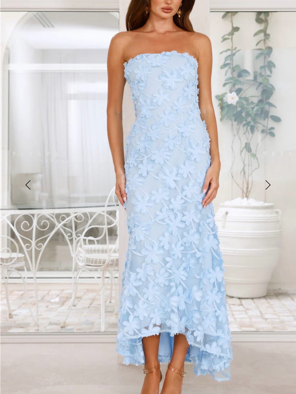 Hello Molly URBAN PETAL STRAPLESS MAXI DRESS BLUE sold out size L